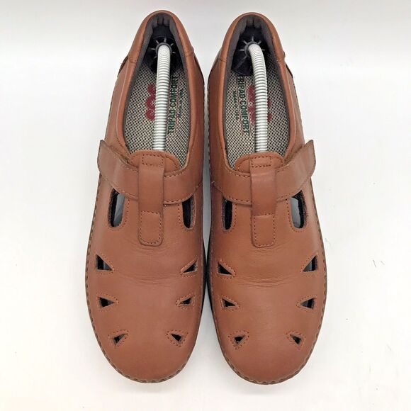 SAS Roamer Easy Strap Mary Jane Shoes Women's 8.5N Brown Leather Tripad Comfort - Picture 5 of 11